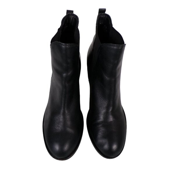 𝅺Sam Edelman Justin Chelsea Ankle Boot Leather Stacked Heel Size 9 #1012 - Picture 5 of 10